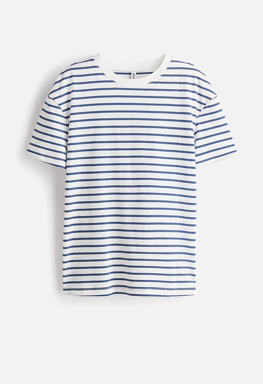 H&M - Loose-fit t-shirt - white striped