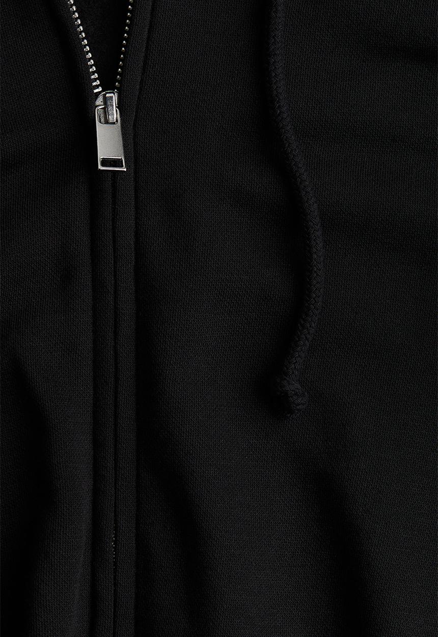 H&M - Cropped zip-through hoodie - black