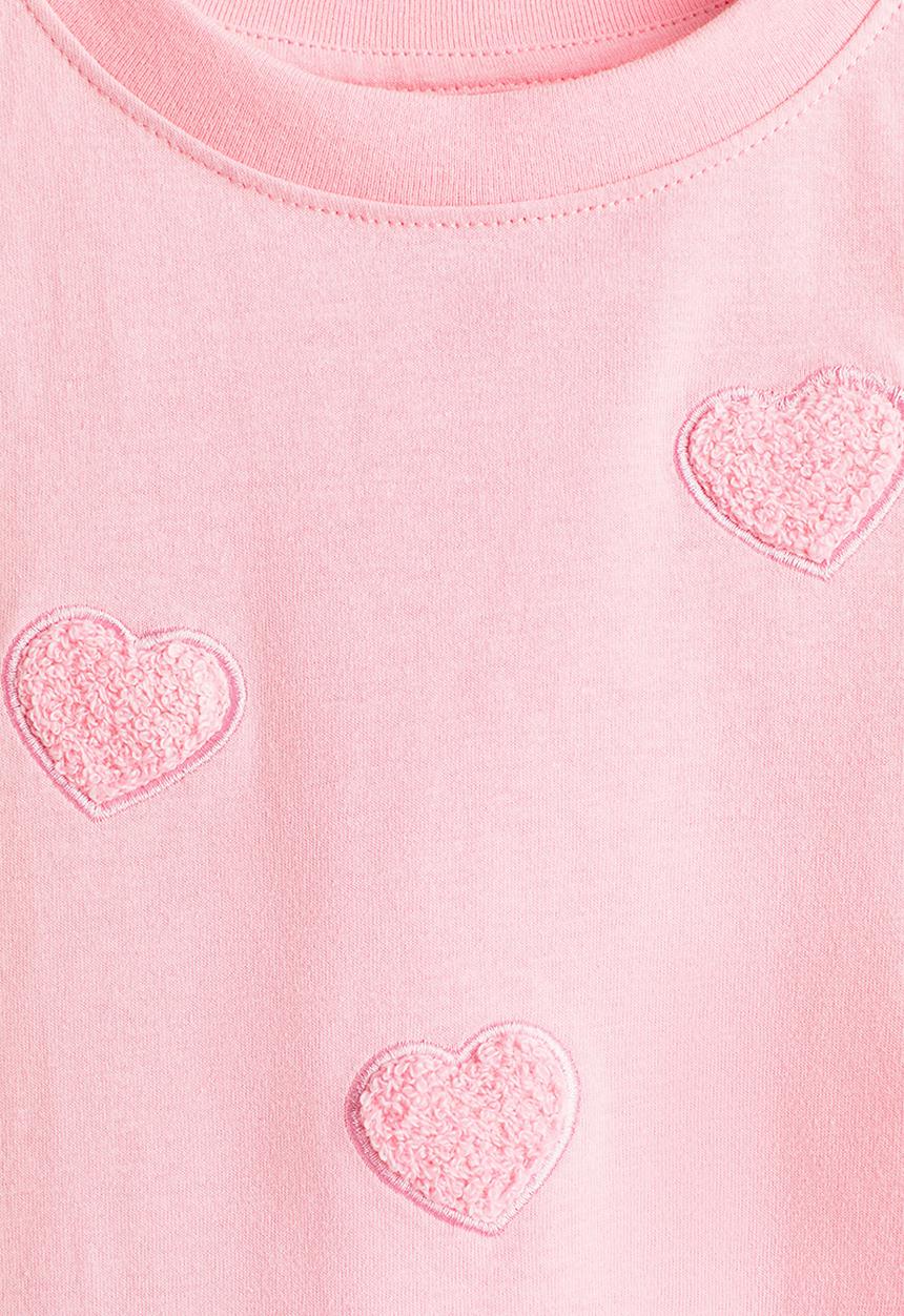 H&M - Cotton T-shirt - pink/hearts