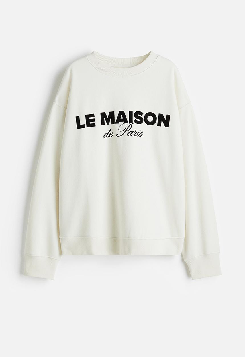 H&M - Text-motif sweatshirt - white/le maison 