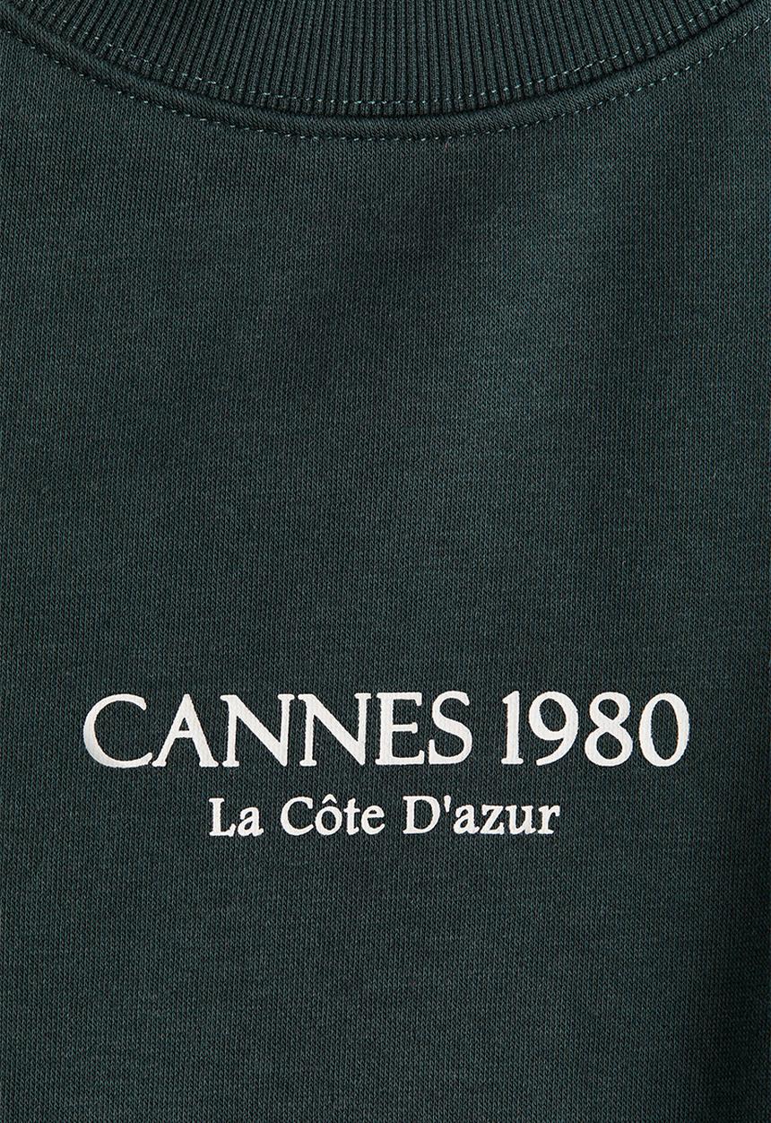H&M - Text-motif sweatshirt - dark green cannes
