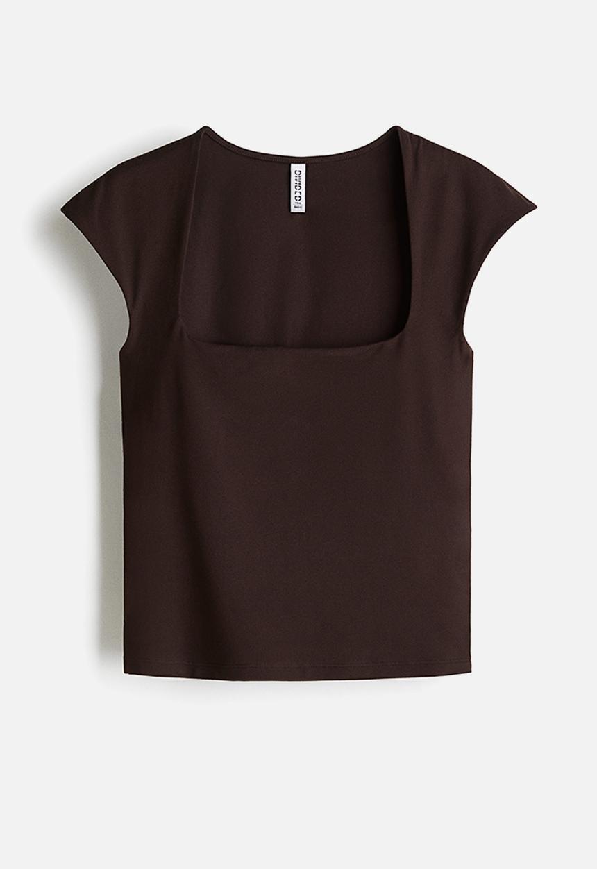 H&M - Soft jersey top - dark brown