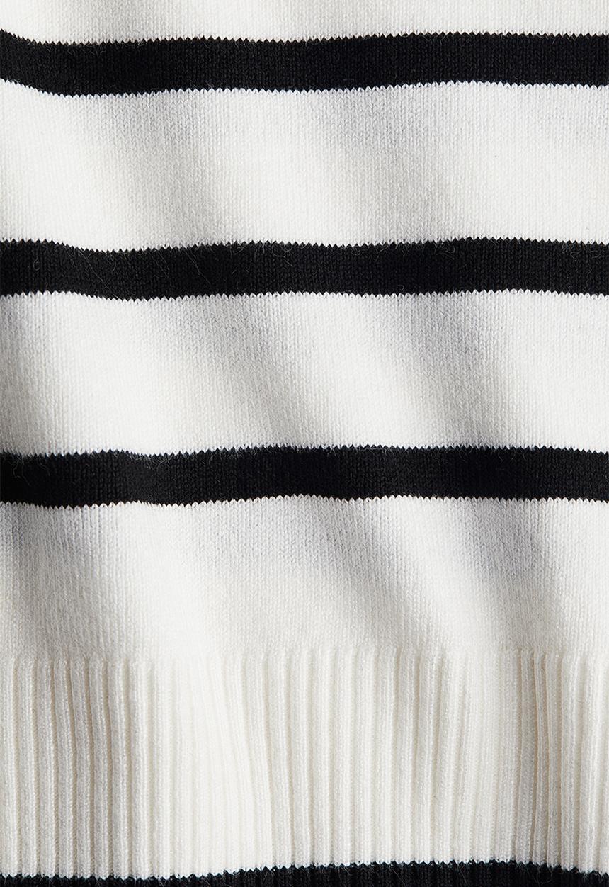 H&M - Fine-knit t-shirt - white striped 