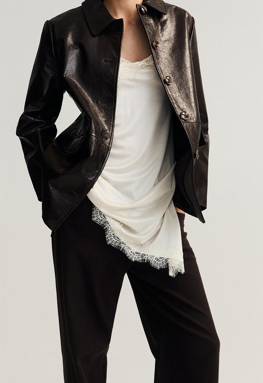 H&M - Wide high waist jeans - dark brown