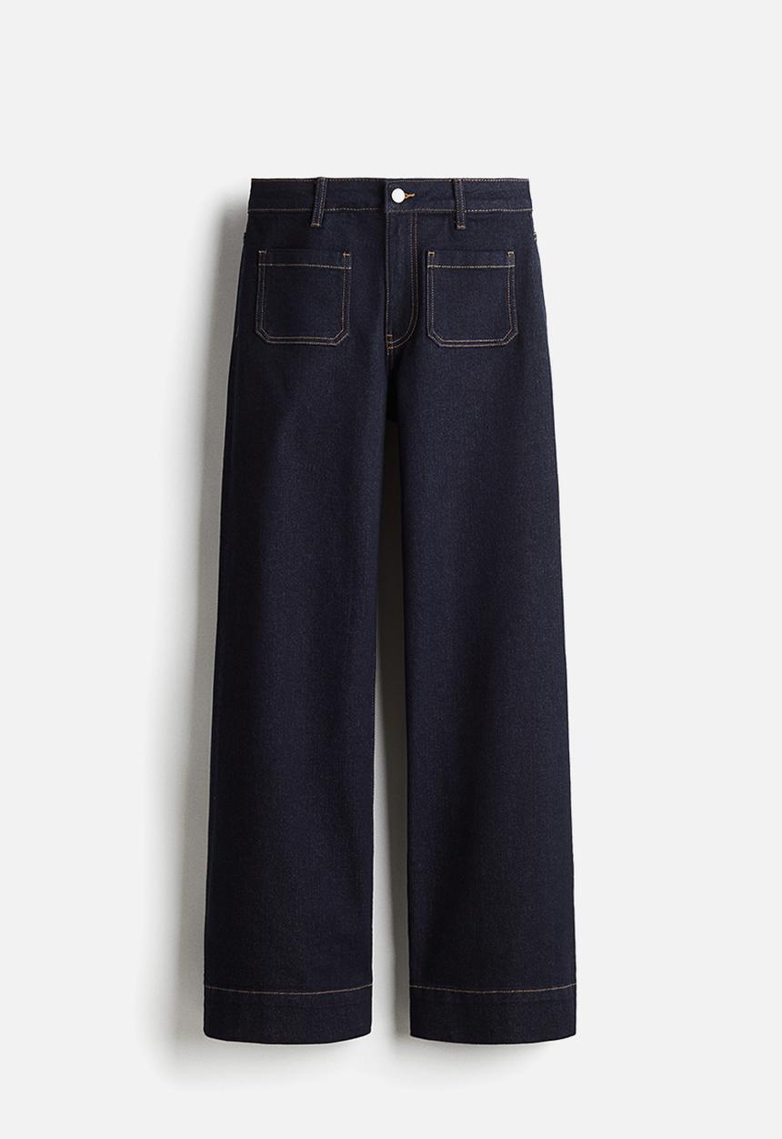H&M - Wide high jeans - dark denim blue
