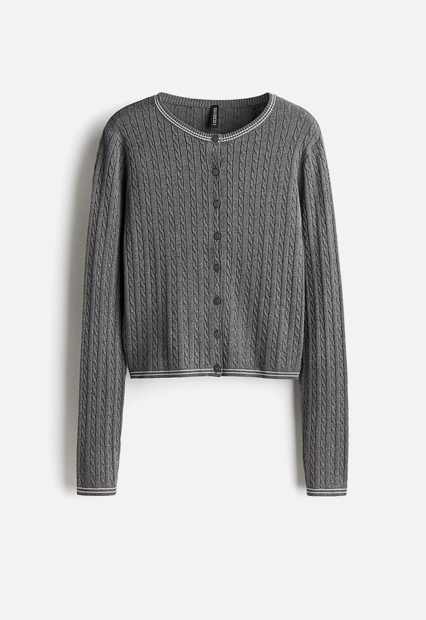 H&M - Cable-knit cardigan - grey