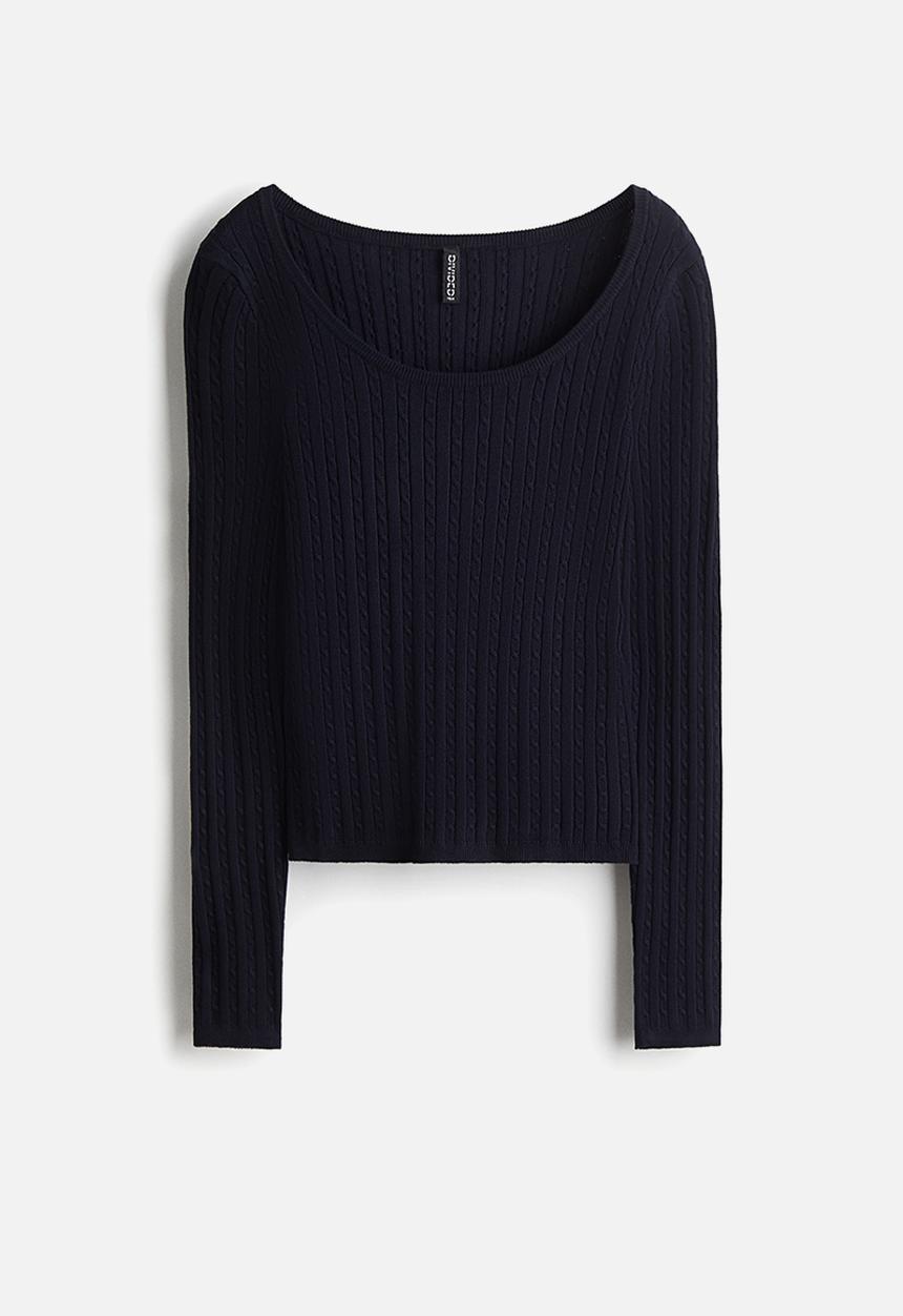 H&M - Cable-knit jumper - navy blue