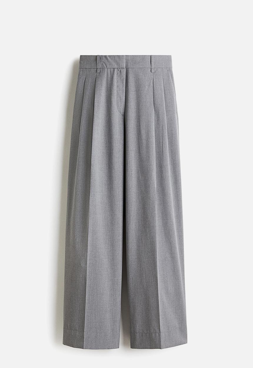 H&M - Wide tailored trousers - grey marl