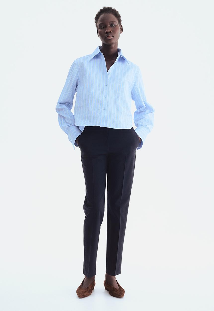 H&M - Cigarette trousers - navy blue 
