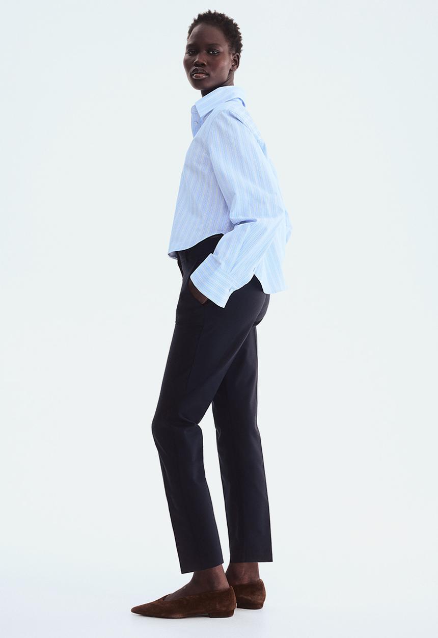 H&M - Cigarette trousers - navy blue 