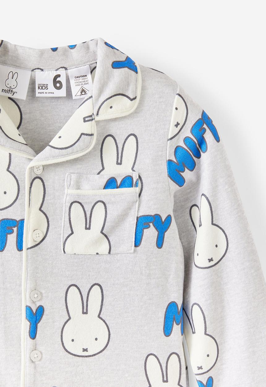 Cotton On - Snoozesoft Button Through Pj Set License -Lcn Mif Grey Marle/Miffy Face