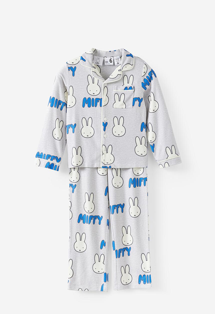 Cotton On - Snoozesoft Button Through Pj Set License -Lcn Mif Grey Marle/Miffy Face