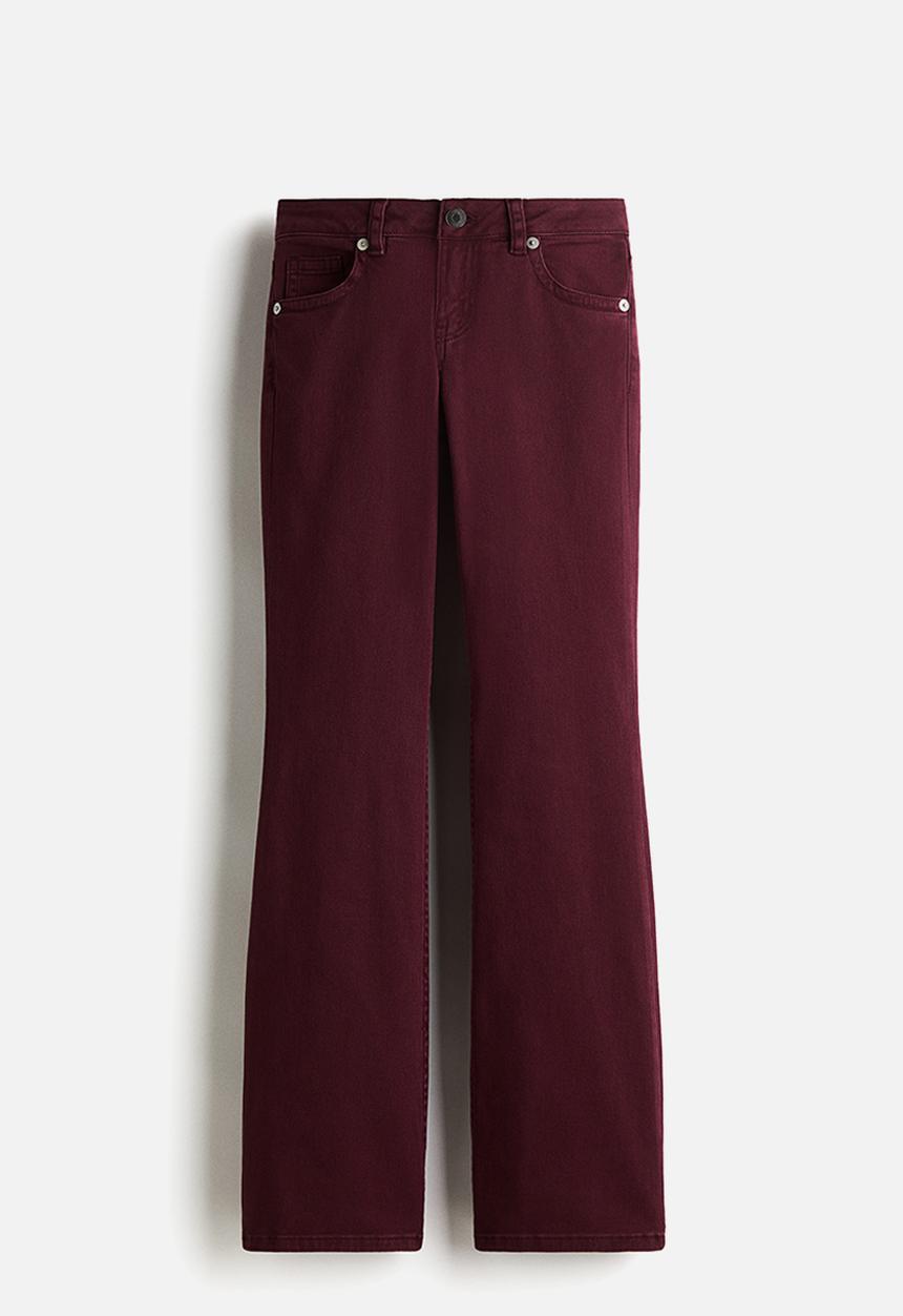 H&M - Flared low jeans - burgundy