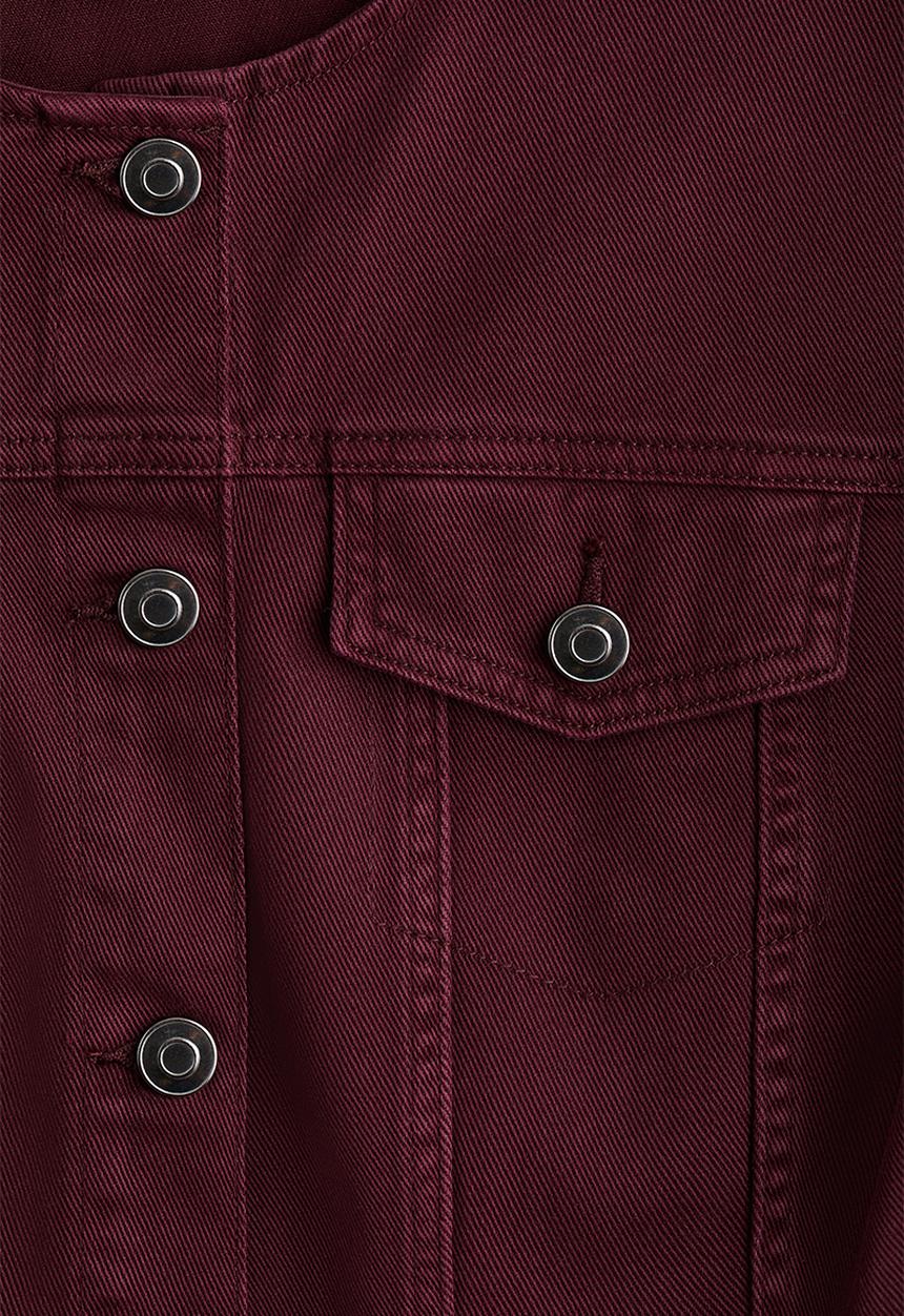 H&M - Waisted twill shirt - burgundy