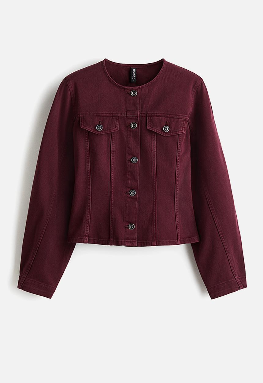 H&M - Waisted twill shirt - burgundy