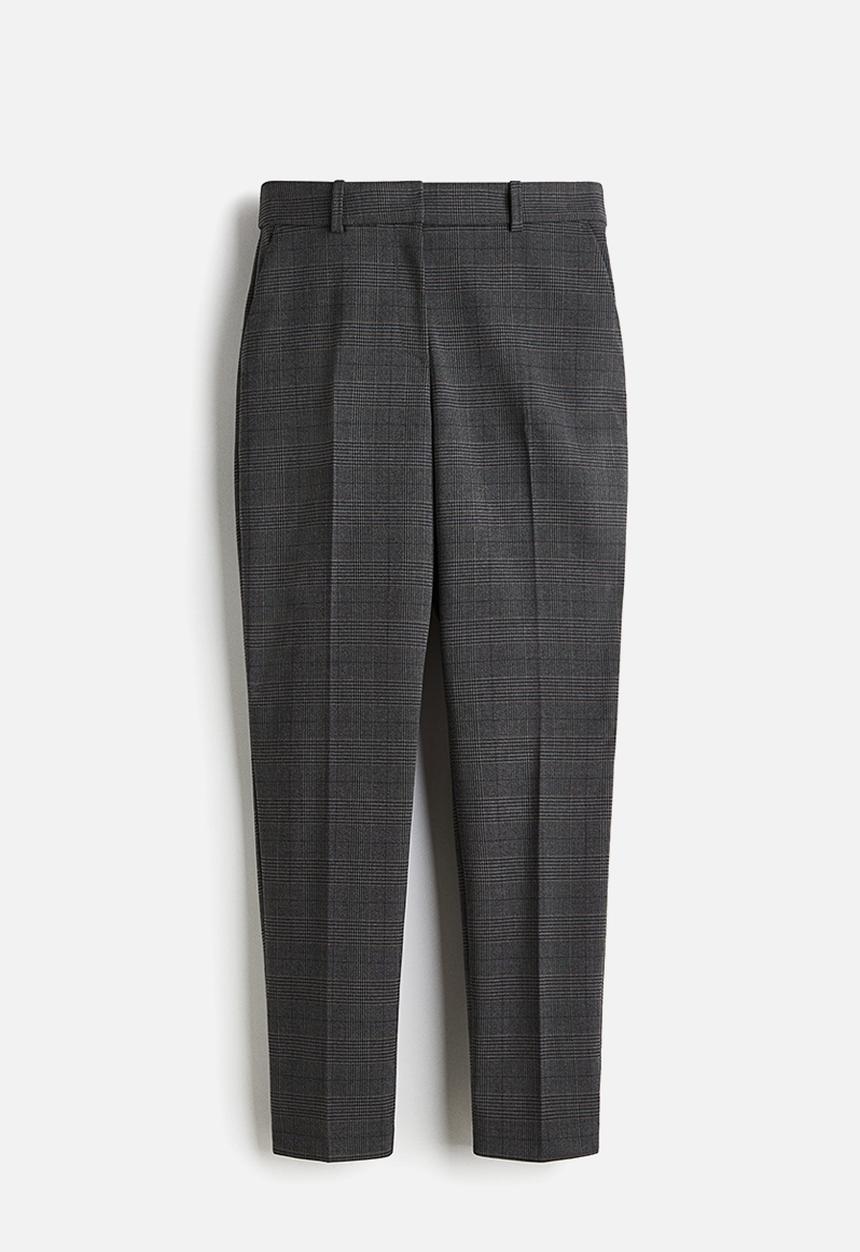 Cigarette trousers - dark grey/checked