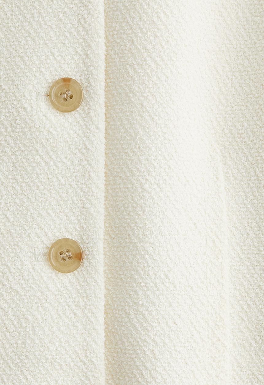 H&M - Long button-front bouclé dress - cream