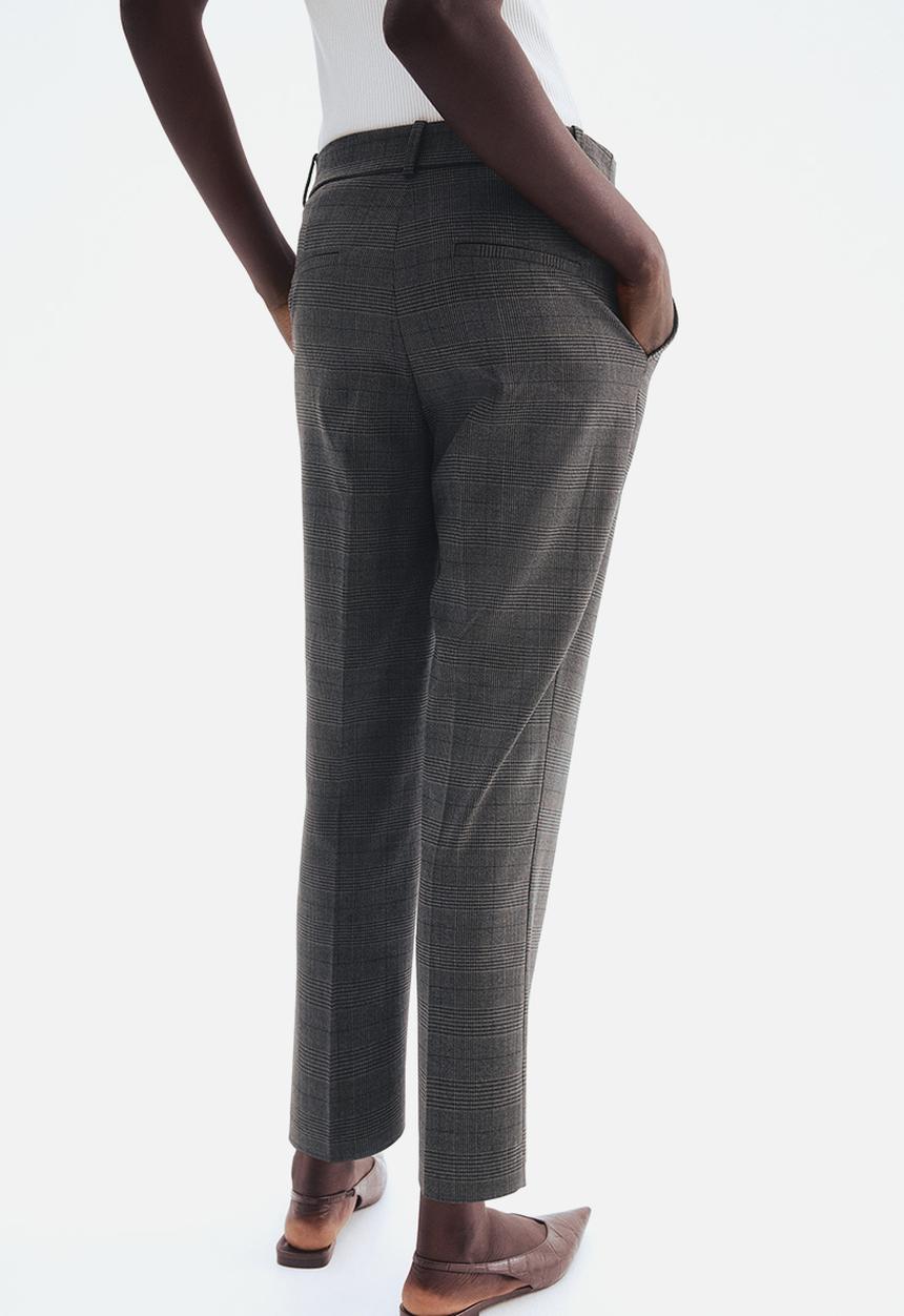 Cigarette trousers - dark grey/checked