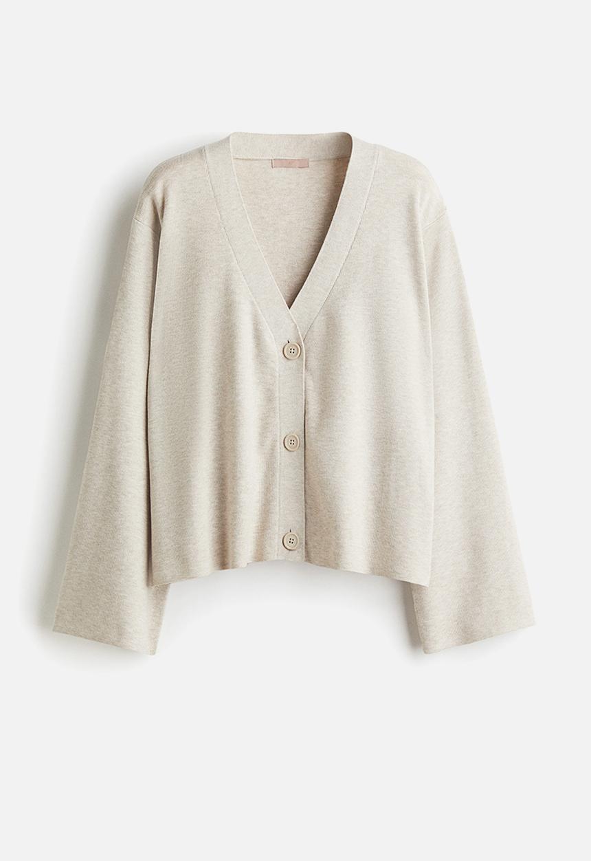 H&M - Fine-knit cardigan - light beige marl