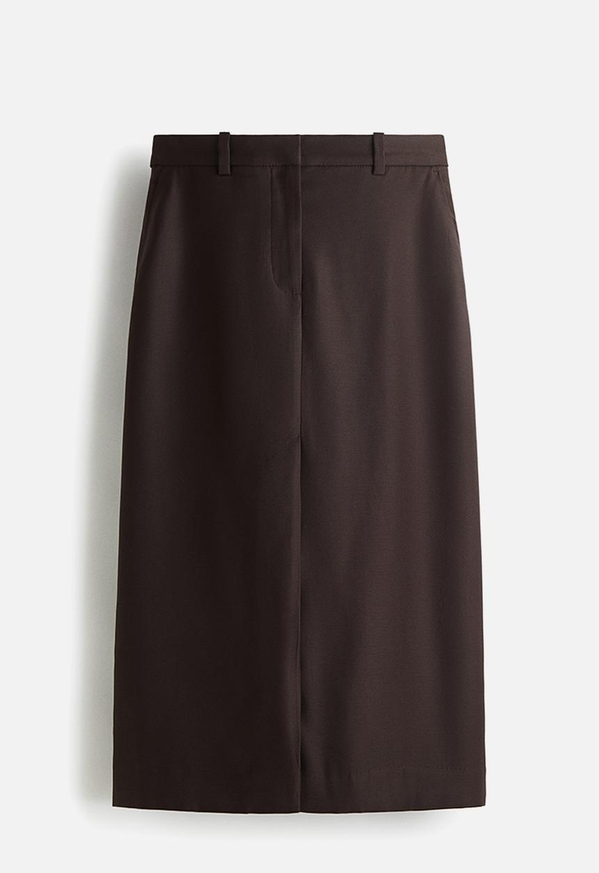 H&M - Tailored skirt - dark brown