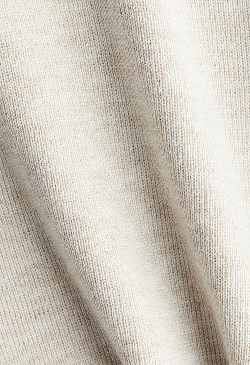 H&M - Wide fine-knit trousers - light beige marl