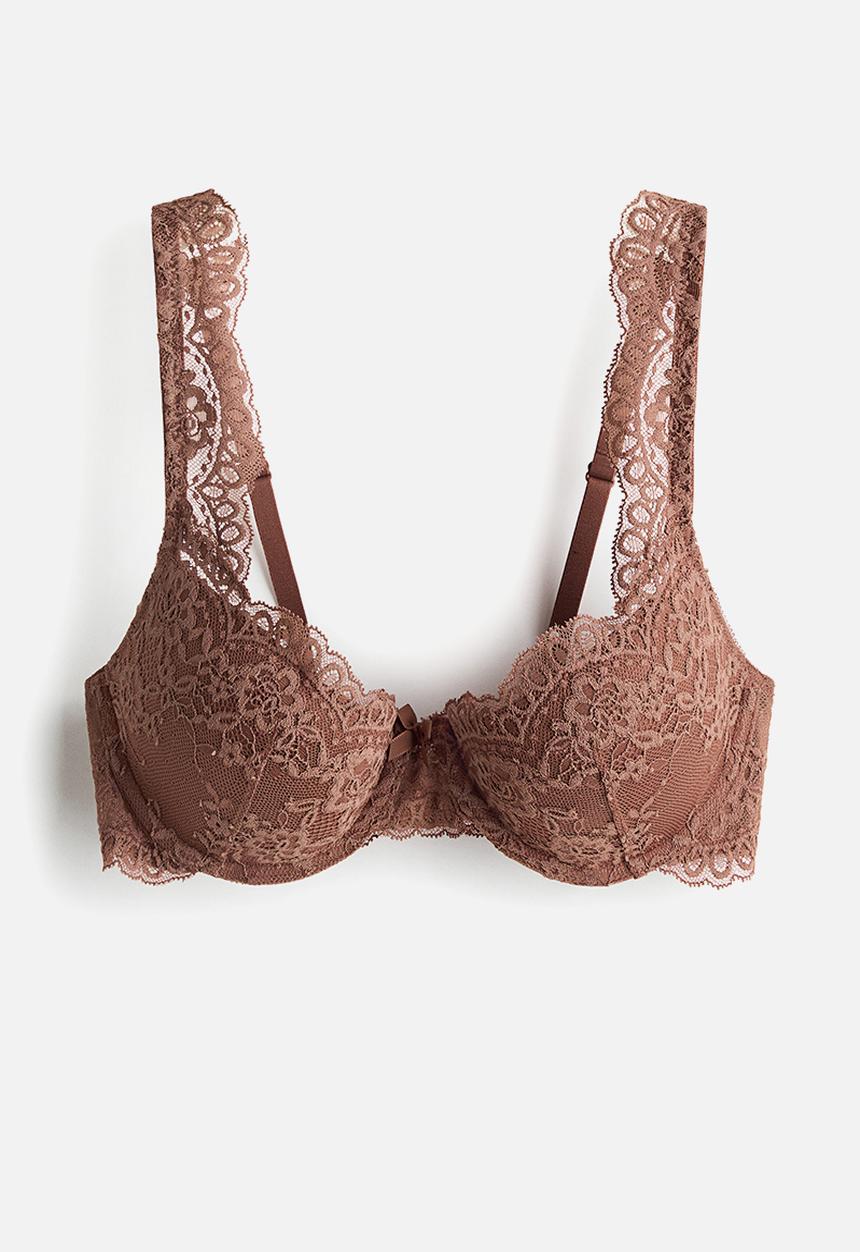 H&M - Lace push-up bra - brown