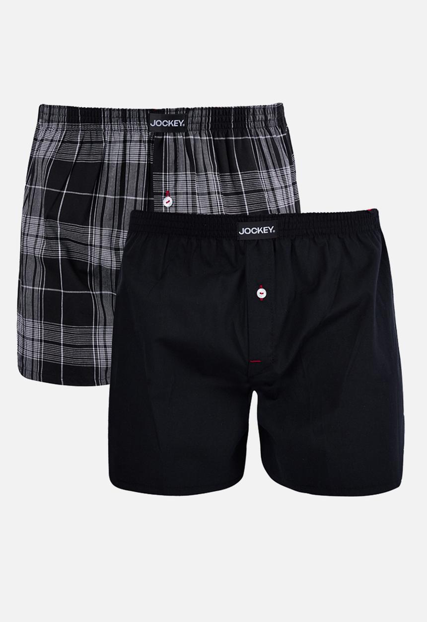 Jockey - 2 Pack Woven Boxer - Black