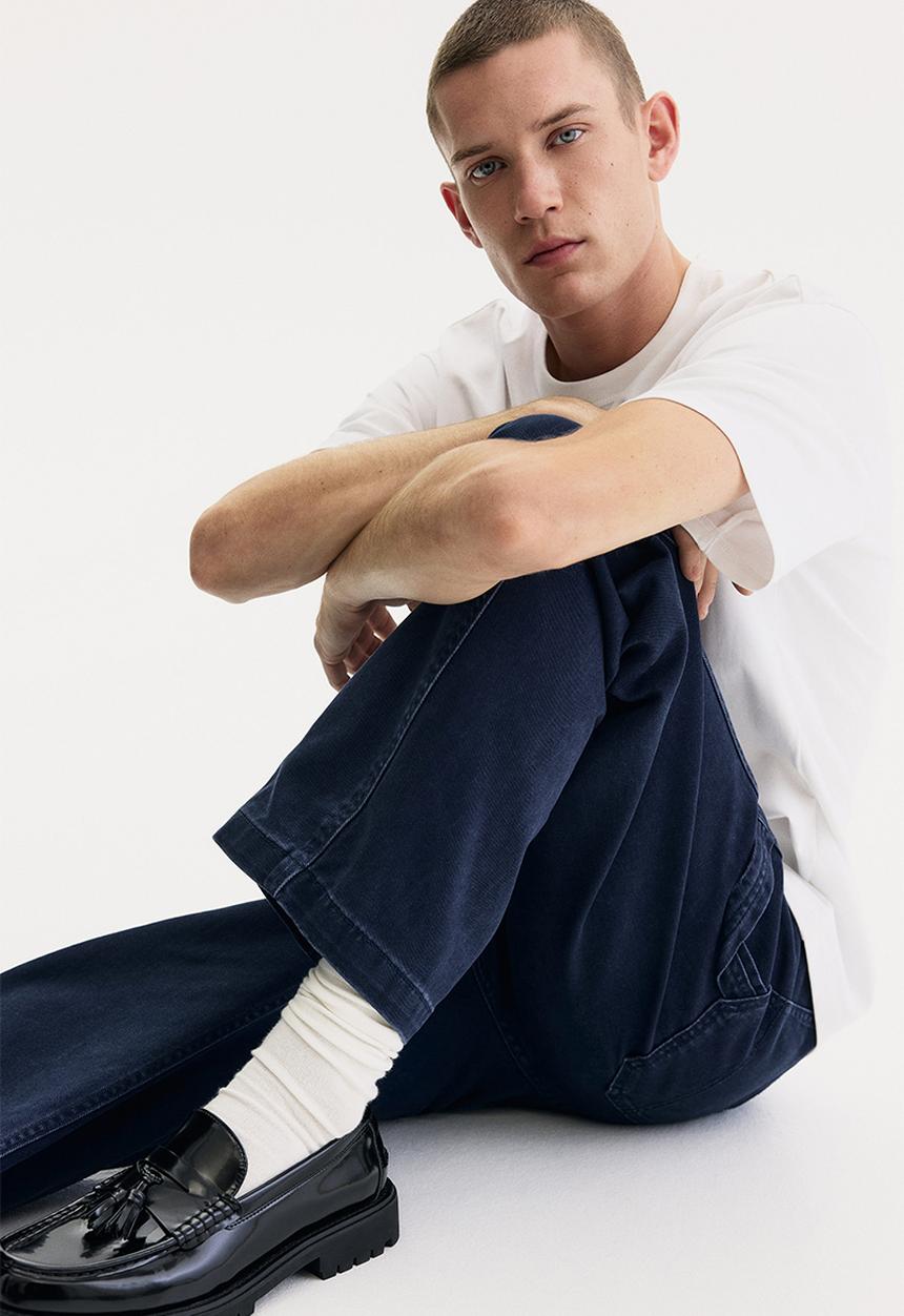 H&M - Relaxed fit worker trousers - navy blue