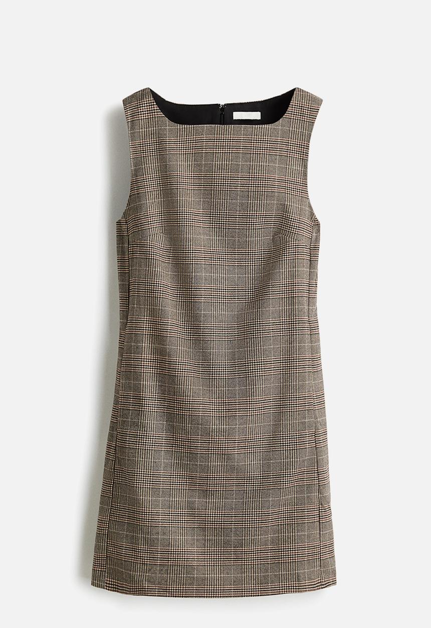 H&M - Shift dress - beige checked