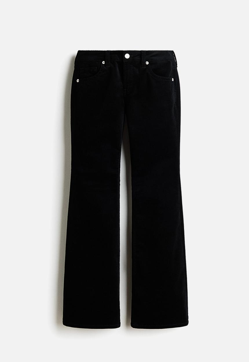 H&M - Flared corduroy trousers - black