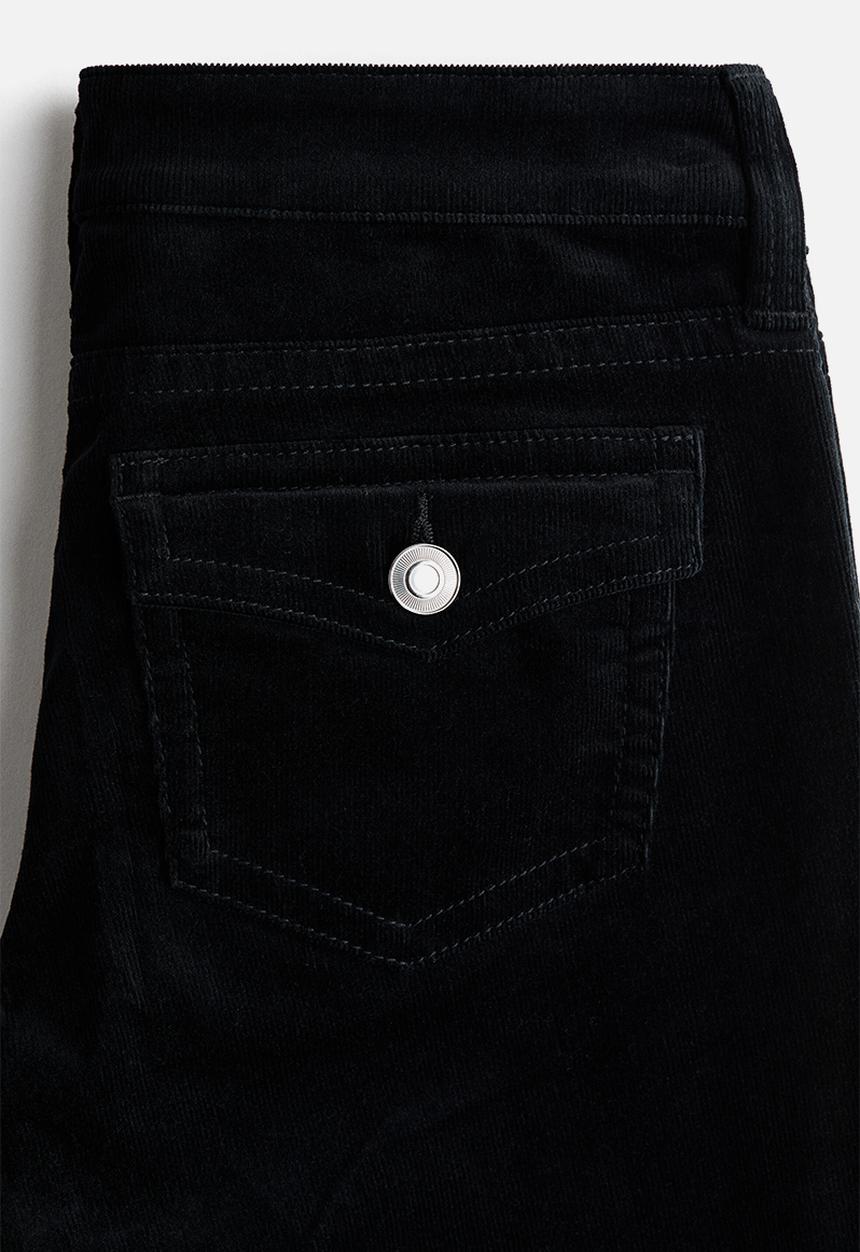 H&M - Flared corduroy trousers - black