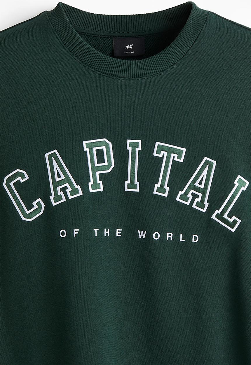 Loose fit sweatshirt - forest green/capital - 1300653001