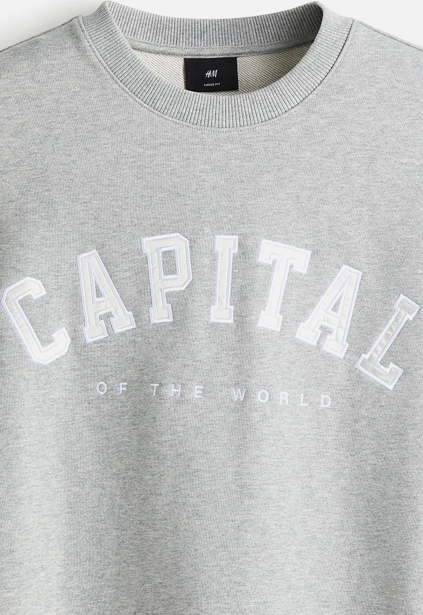H&M - Loose fit sweatshirt - grey marl/capital 