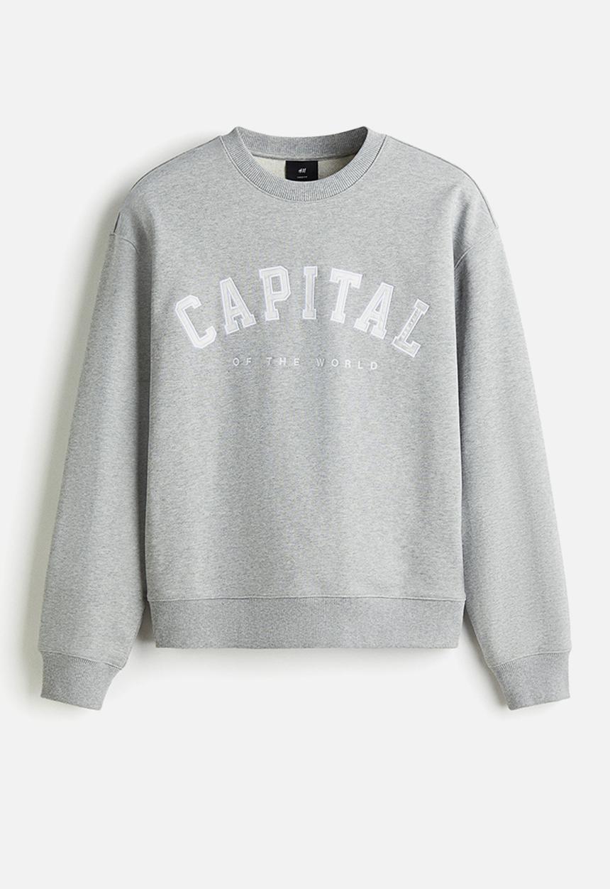 H&M - Loose fit sweatshirt - grey marl/capital 