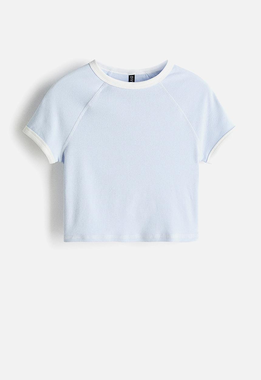 H&M - Cropped t-shirt - light blue