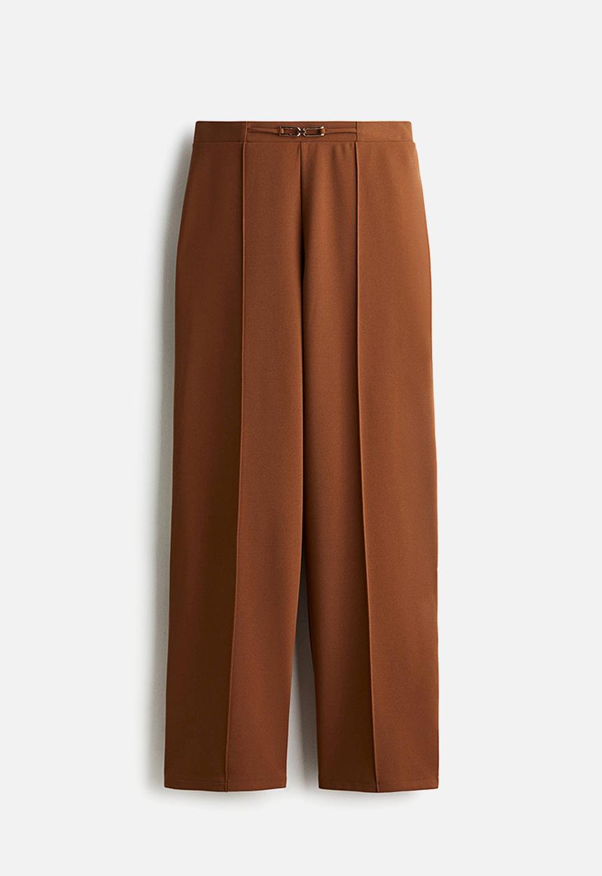 H&M - Belt-detail trousers - brown
