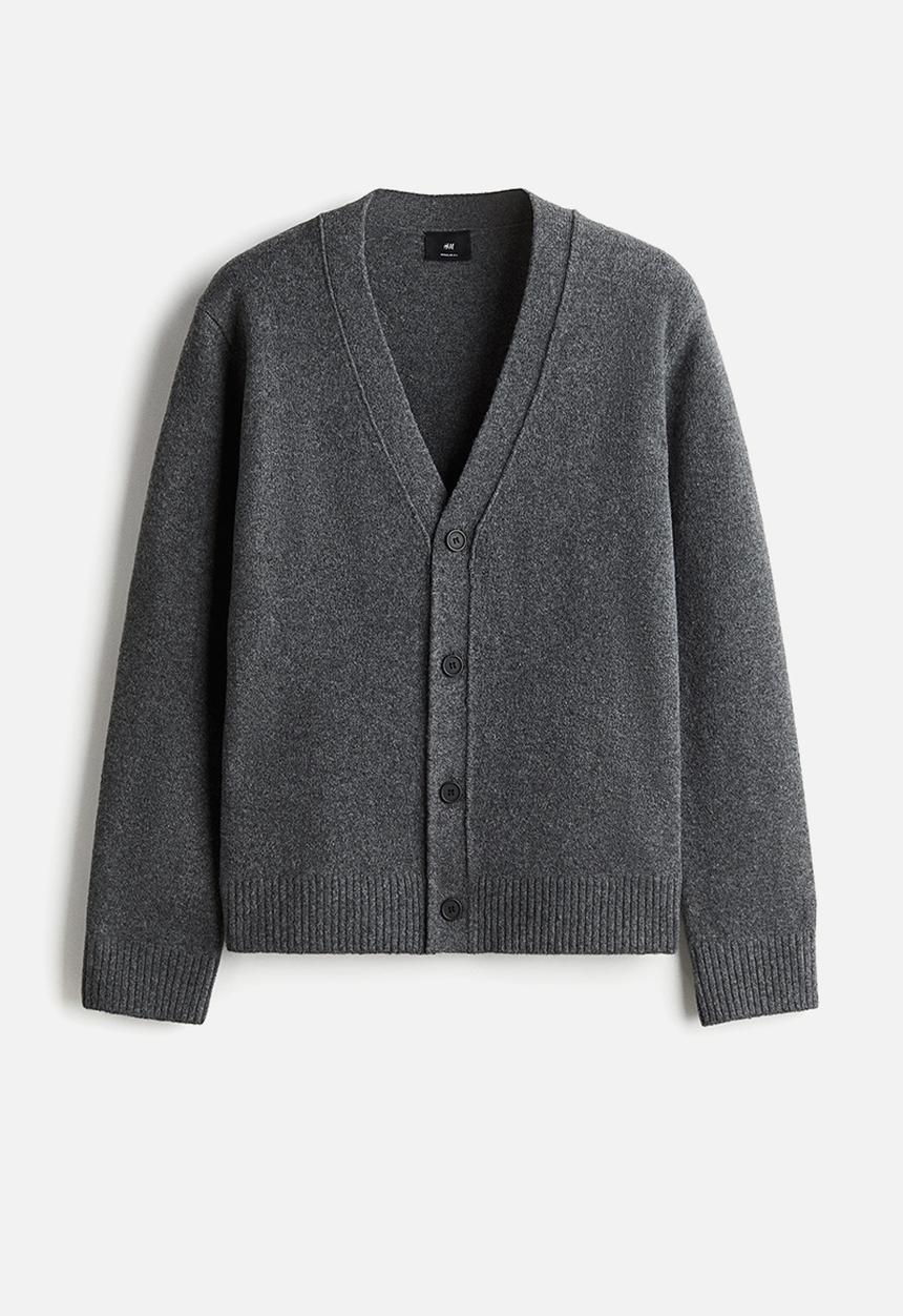 H&M - Regular fit brushed cardigan - dark grey 