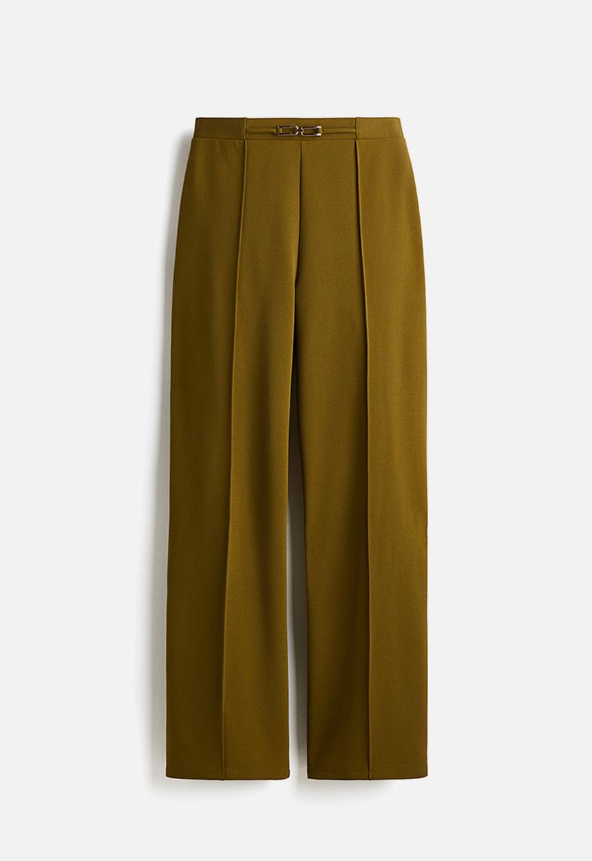 H&M - Belt-detail trousers - olive green