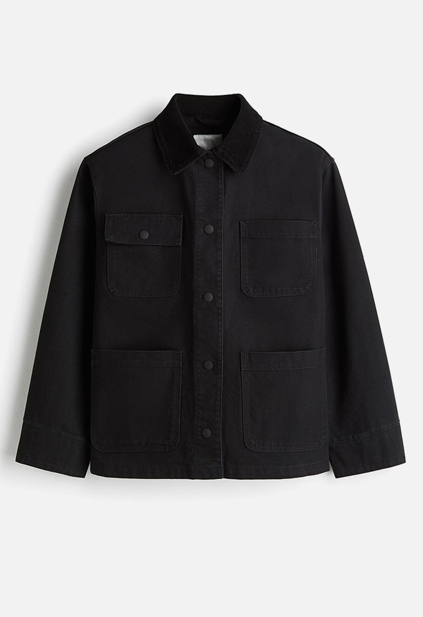 H&M - Corduroy-collar jacket - black