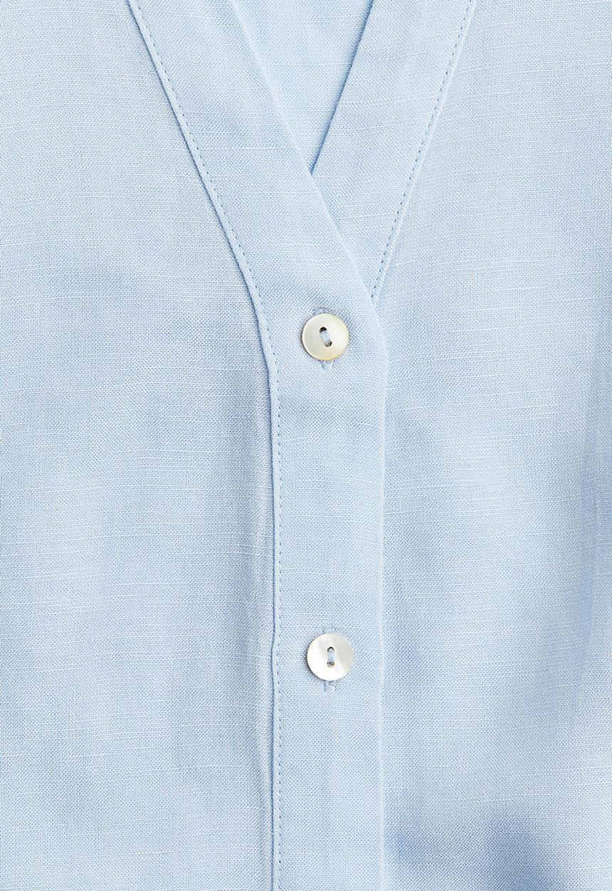 H&M - Sleeveless linen-blend blouse -  light blue