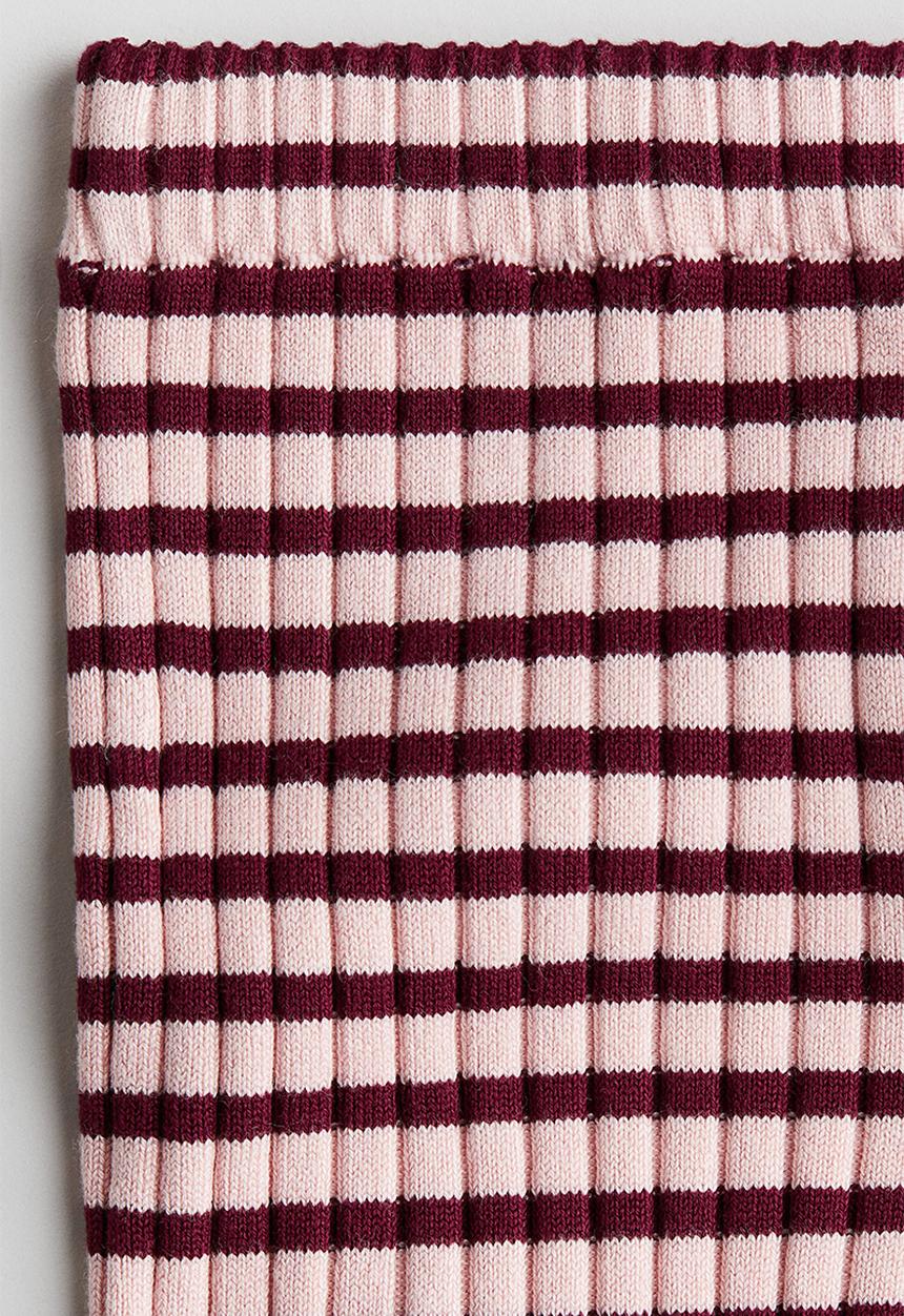 H&M - Ribbed leggings - light pink & red striped 