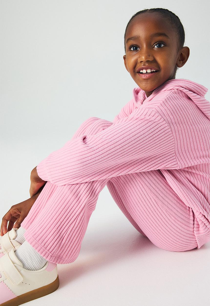 H&M - 2 piece brushed rib-knit set - pink heart