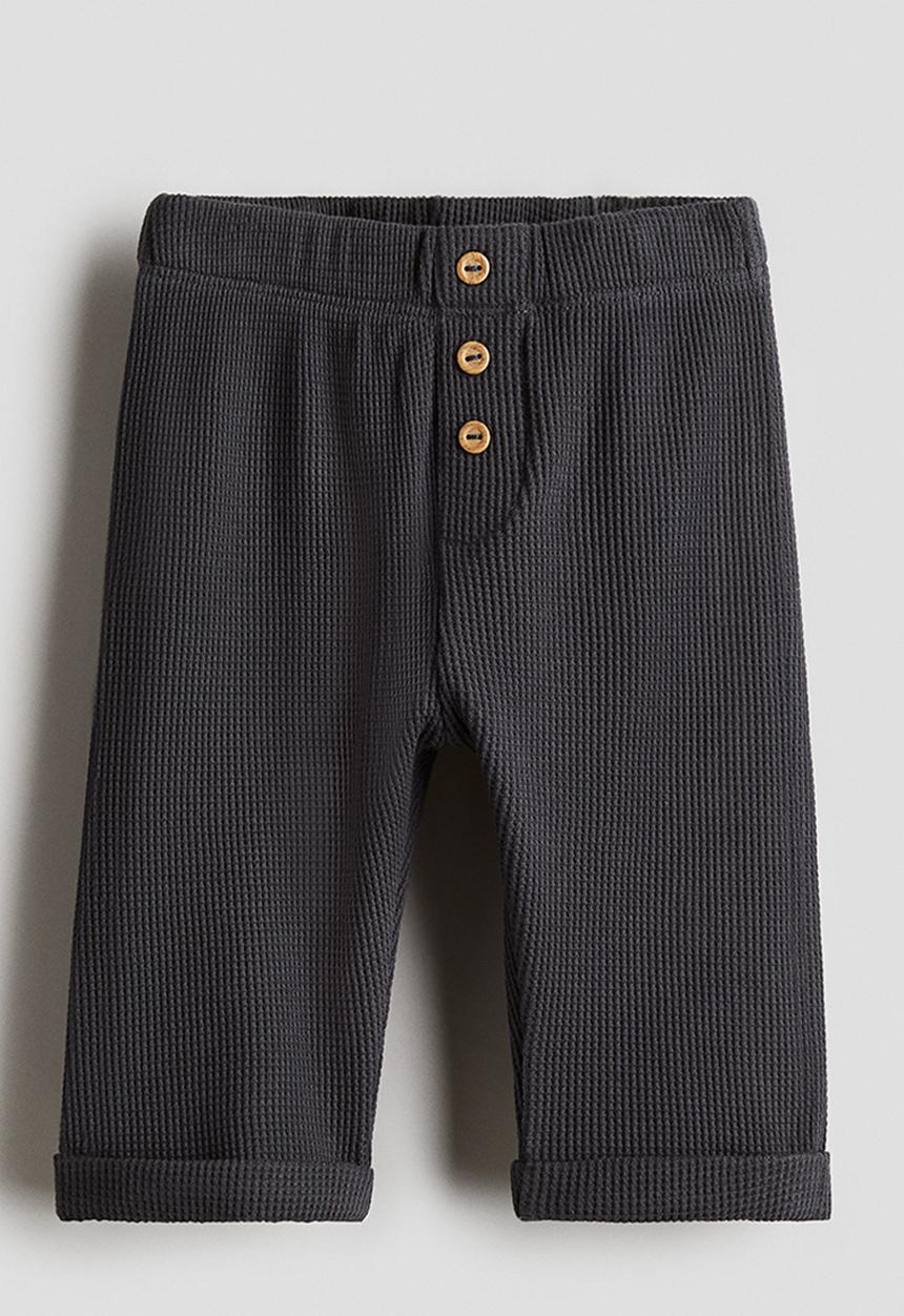H&M - Waffled jersey trousers - dark grey