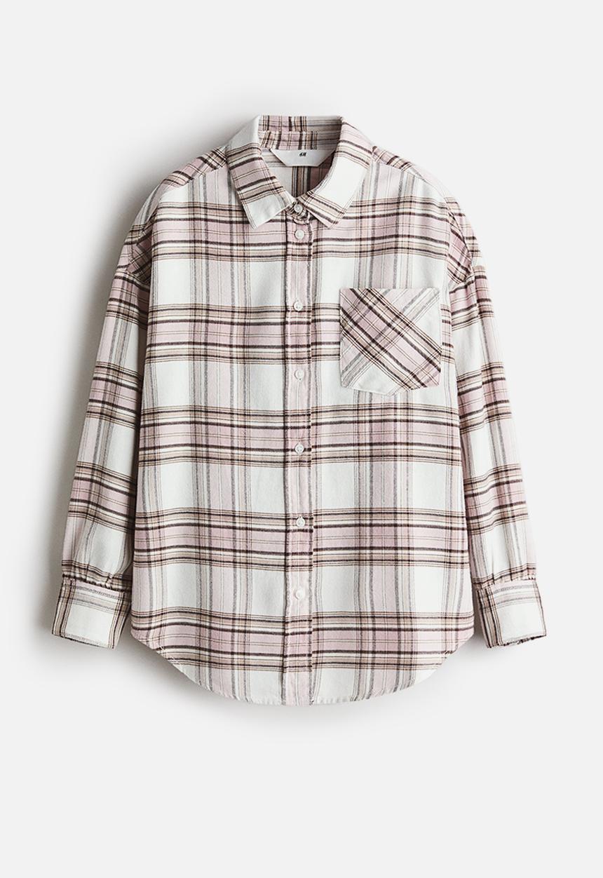 H&M - Flannel shirt - white/checked