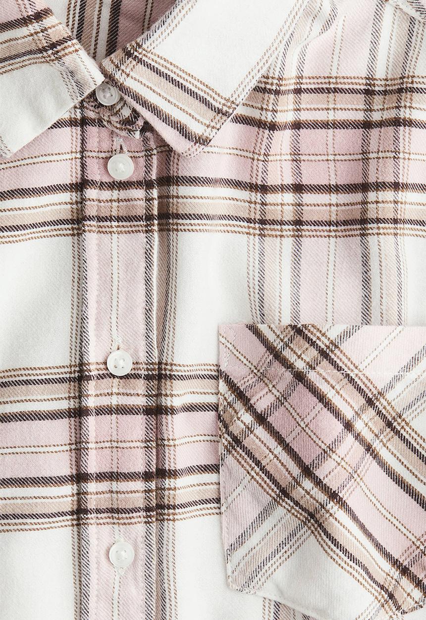 H&M - Flannel shirt - white/checked