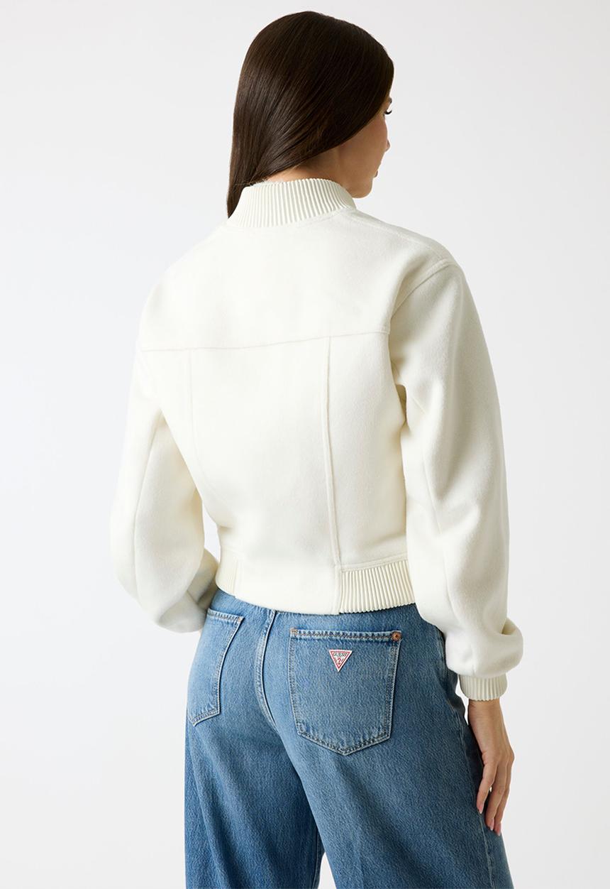 GUESS - Eco Lorenza Wool Blend Jacket - Cream White