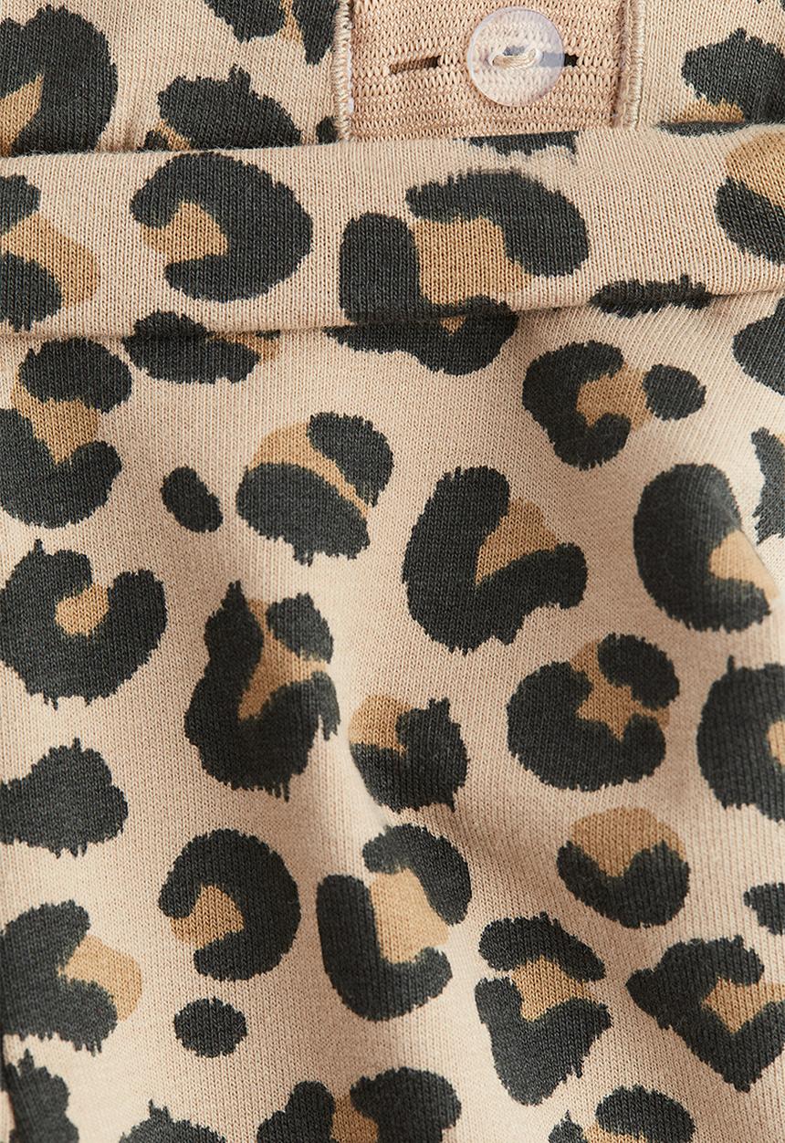 H&M - Printed brushed-inside leggings - beige & leopard print