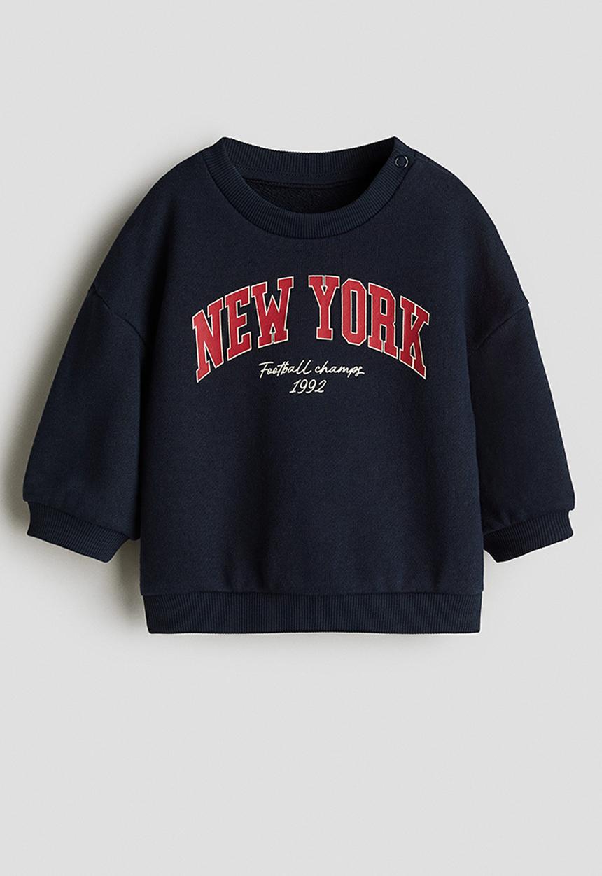 H&M - Printed sweatshirt - navy blue new york