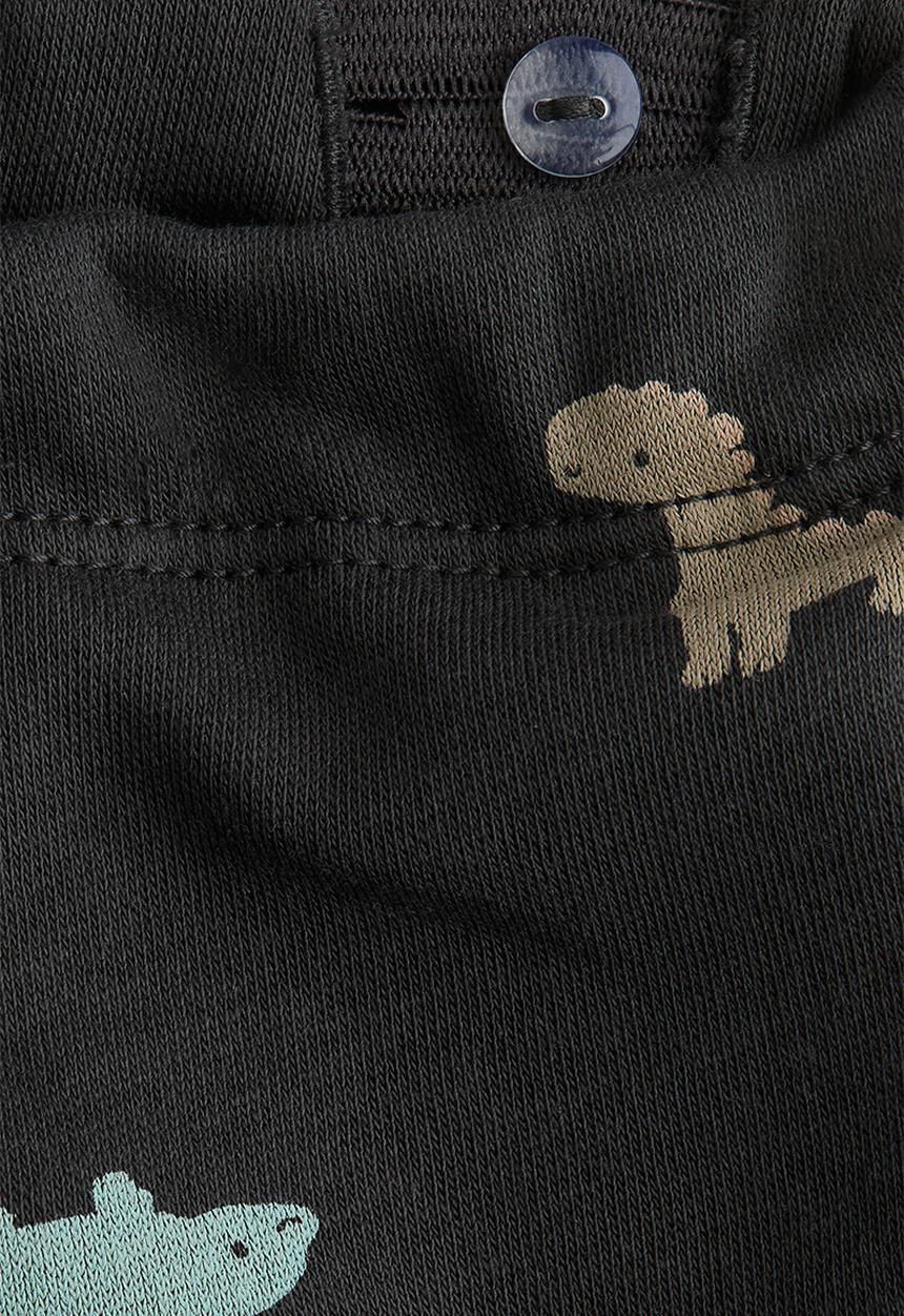 H&M - Printed brushed-inside sweatshirt joggers - dark grey dinosaurs