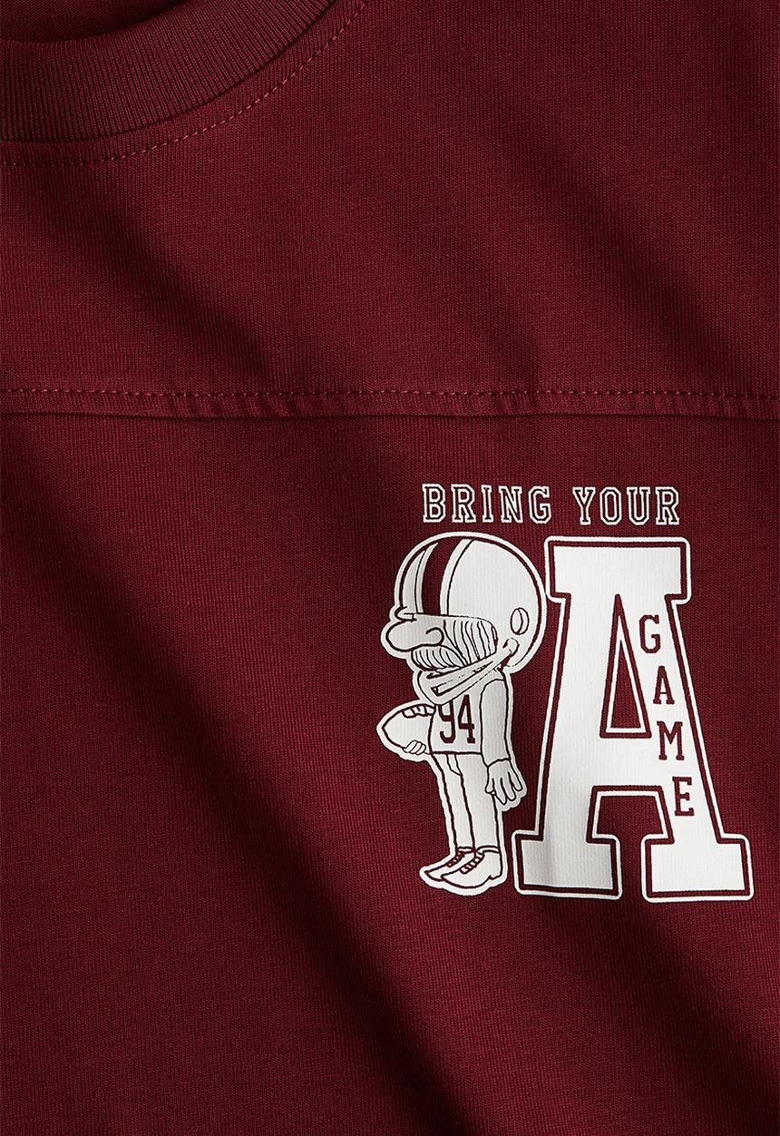 H&M - Oversized printed T-shirt - dark red/a game